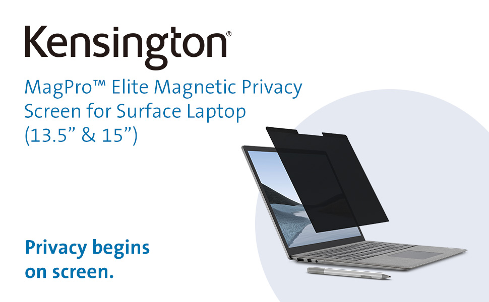 Kensington MagPro Elite Magnetic Privacy Screen for Surface Laptop 3 15 ...