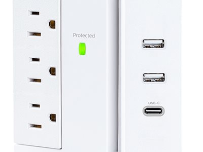 CyberPower MP1088WW has three USB charge ports to rapidly charge electronics