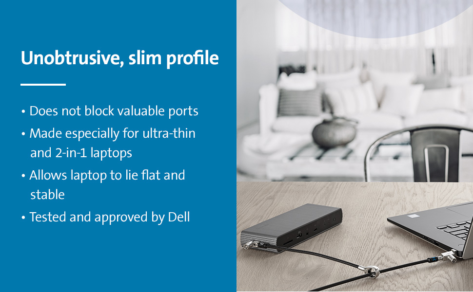Slim N17 2.0 Keyed Dual Head Laptop Lock for WedgeShaped Slots Dell USA