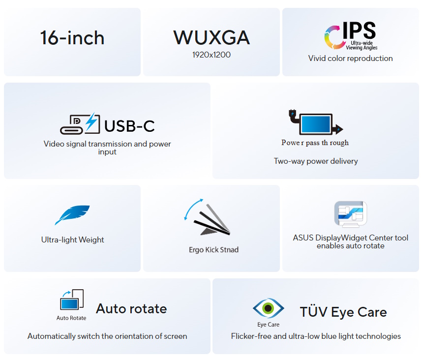 ZenScreen MB16FC key features