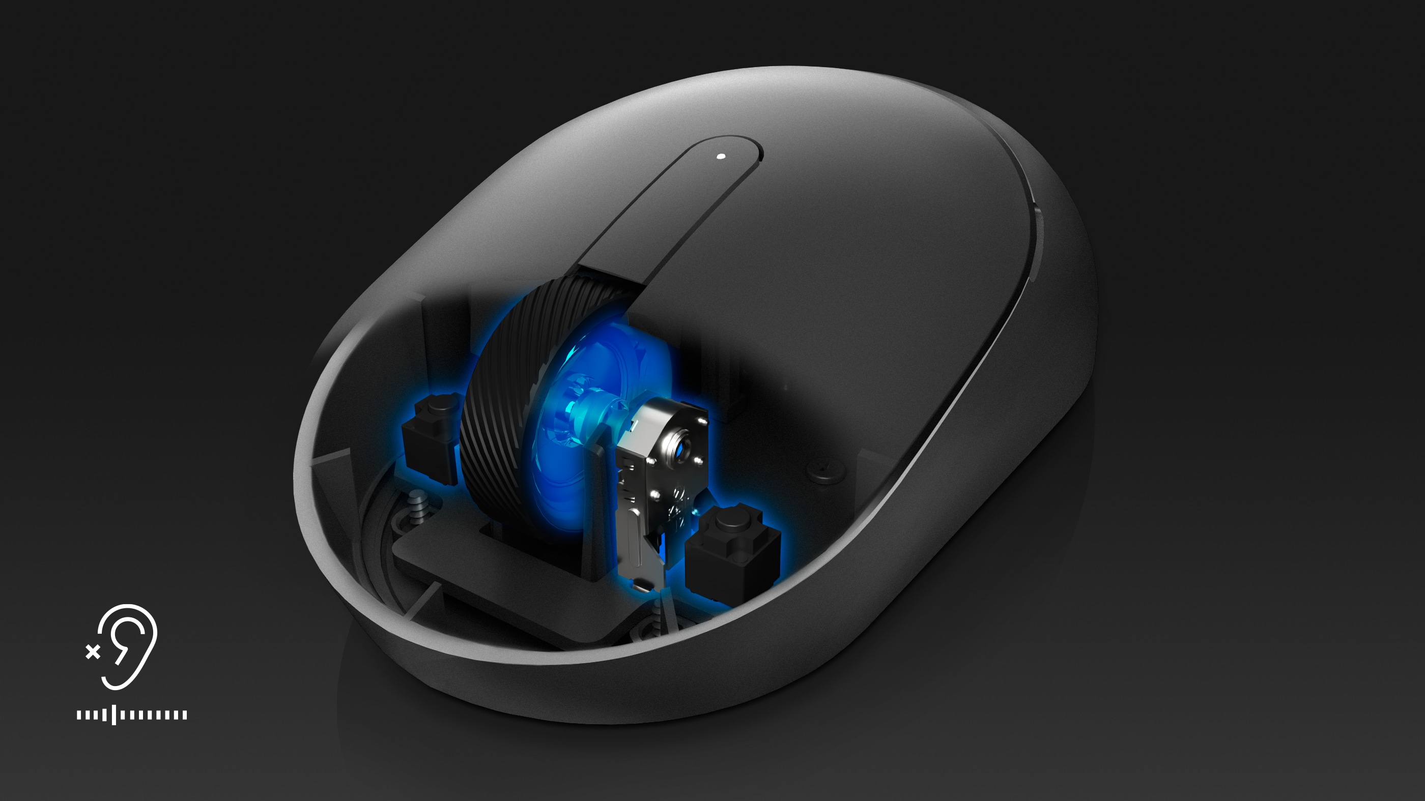 Dell Silent Mouse MS355 - mouse - 2.4 GHz, Bluetooth 5.1 LE - black