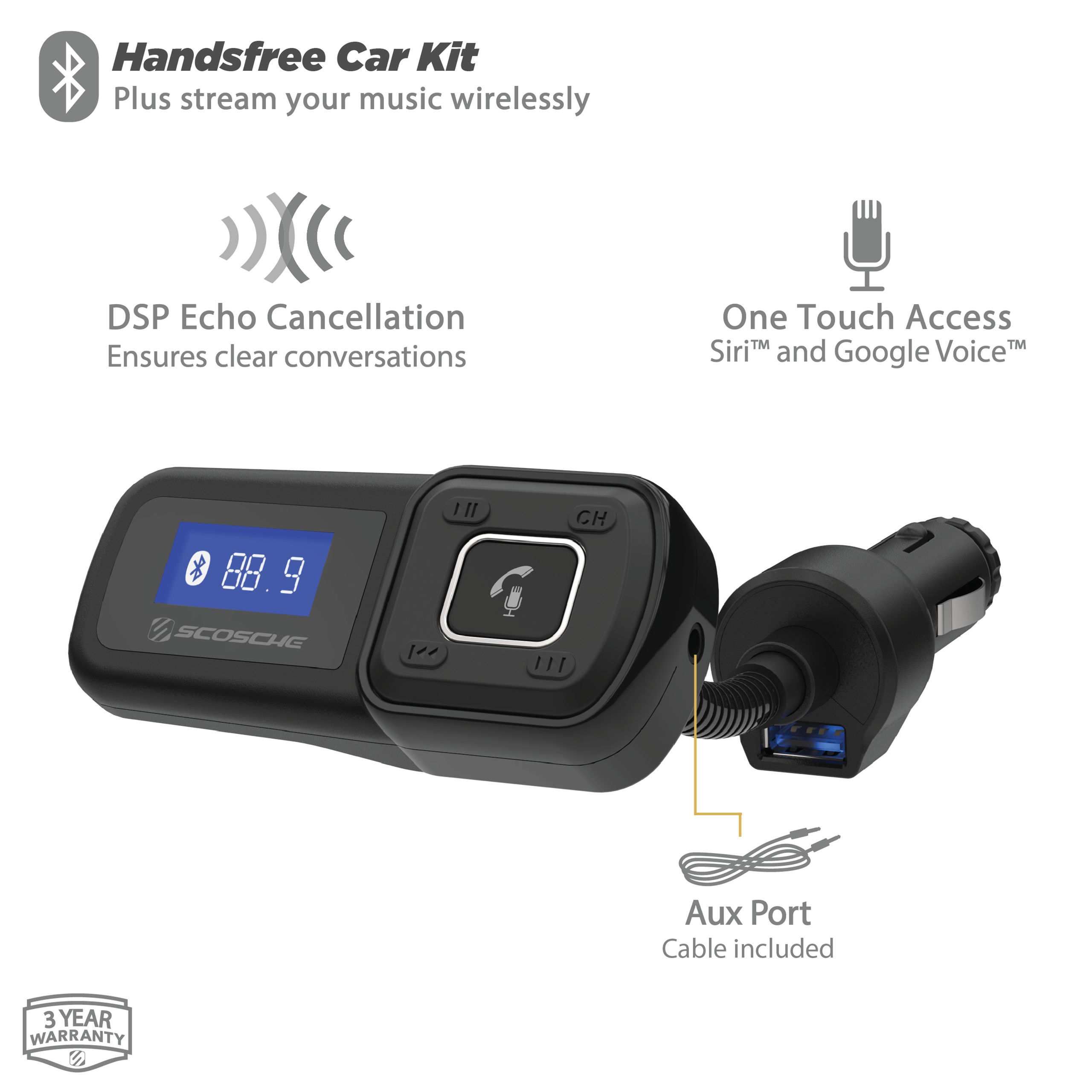 Fm Transmitter Aftermarket Hands Free Bluetooth Car Rexing FMVC2