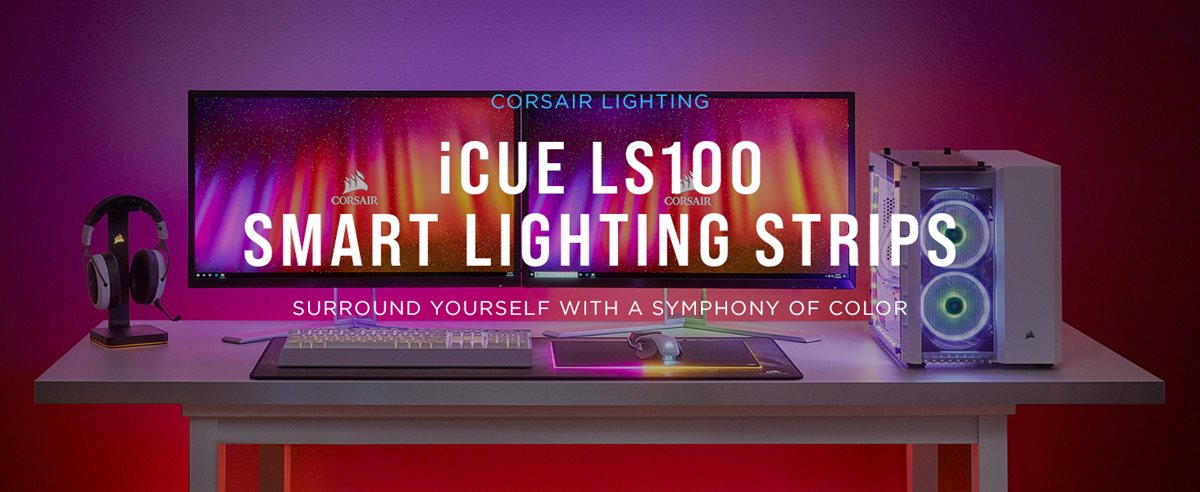 malt hovedpine flydende CORSAIR iCUE LS100 Smart Lighting Strip Starter Kit - Newegg.com