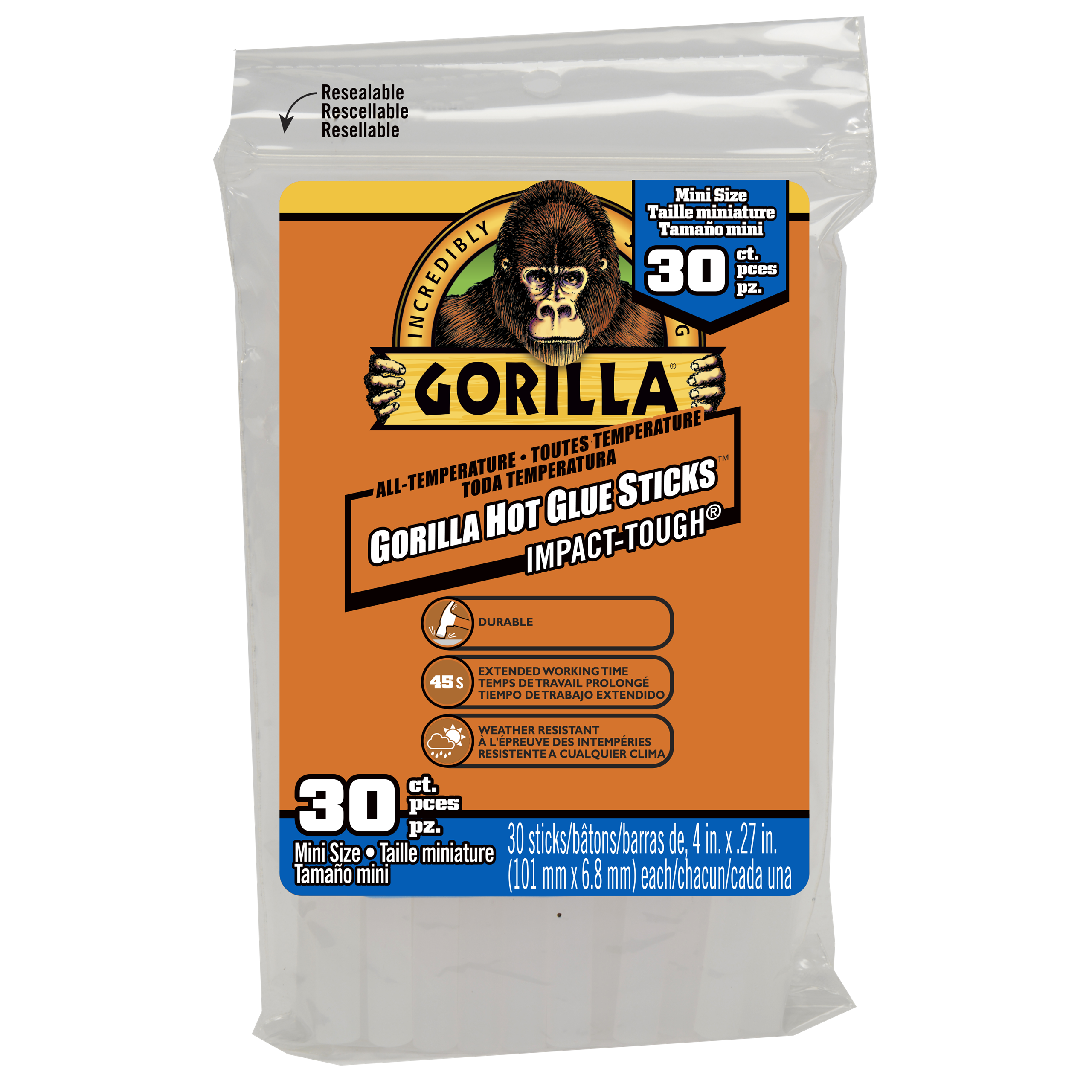 GORILLA HOT GLUE 4IN MINI 3123003