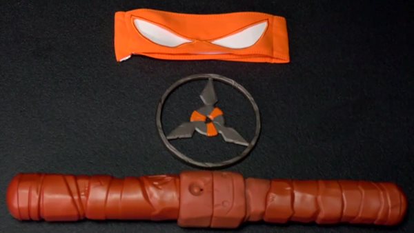 thumbnail video image 2 of Teenage Mutant Ninja Turtles Mutant Mayhem Michelangelo Nunchaku Basic Role Play Set by Playmates Toys, 2 of 8