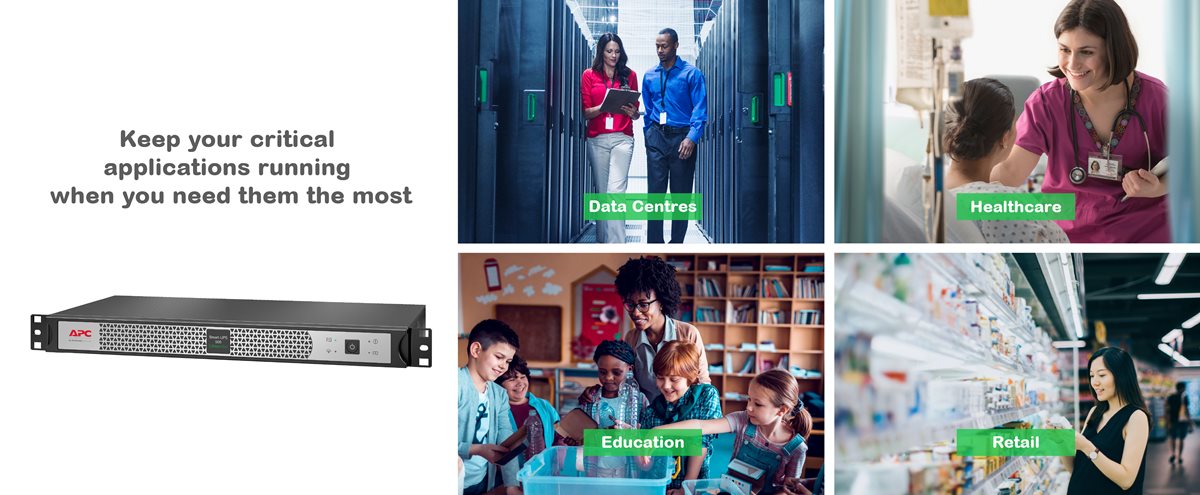 APC Smart-UPS is ideal for small and medium-sized businesses in IT, healthcare, education and retail industries