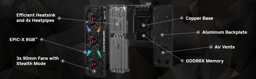 PNY GeForce RTX 4070 SUPER 12GB XLR8 Gaming VERTO EPIC-X RGB Overclocked Triple Fan DLSS 3