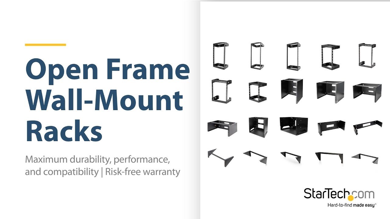 Product  StarTech.com 8U Open Frame Wall Mount Network Rack w/ Built in  Shelf - 2-Post Adjustable Depth (12 to 18) Equipment Rack - 75.2lbs  (WALLSHELF8U) - rack (wall mount) - 8U