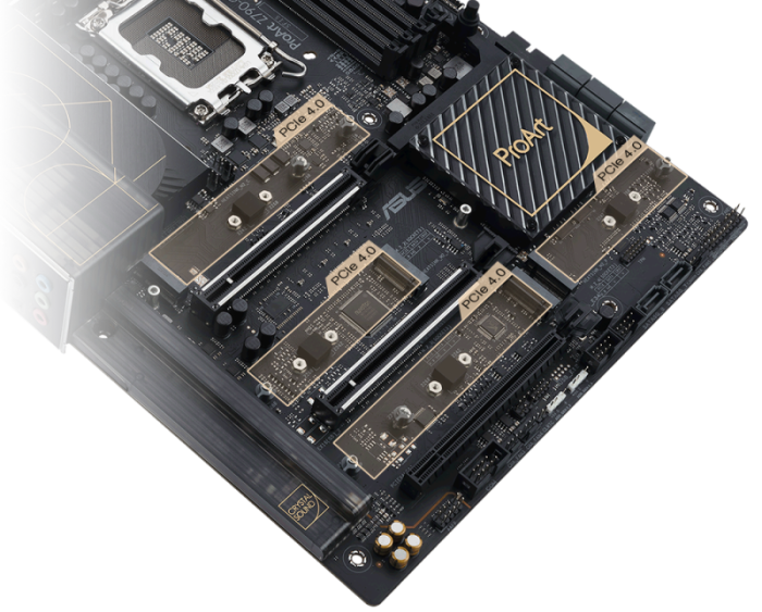 ProArt Z790-Creator WiFi verfügt über vier PCIe® 4.0 M.2-Steckplätze.