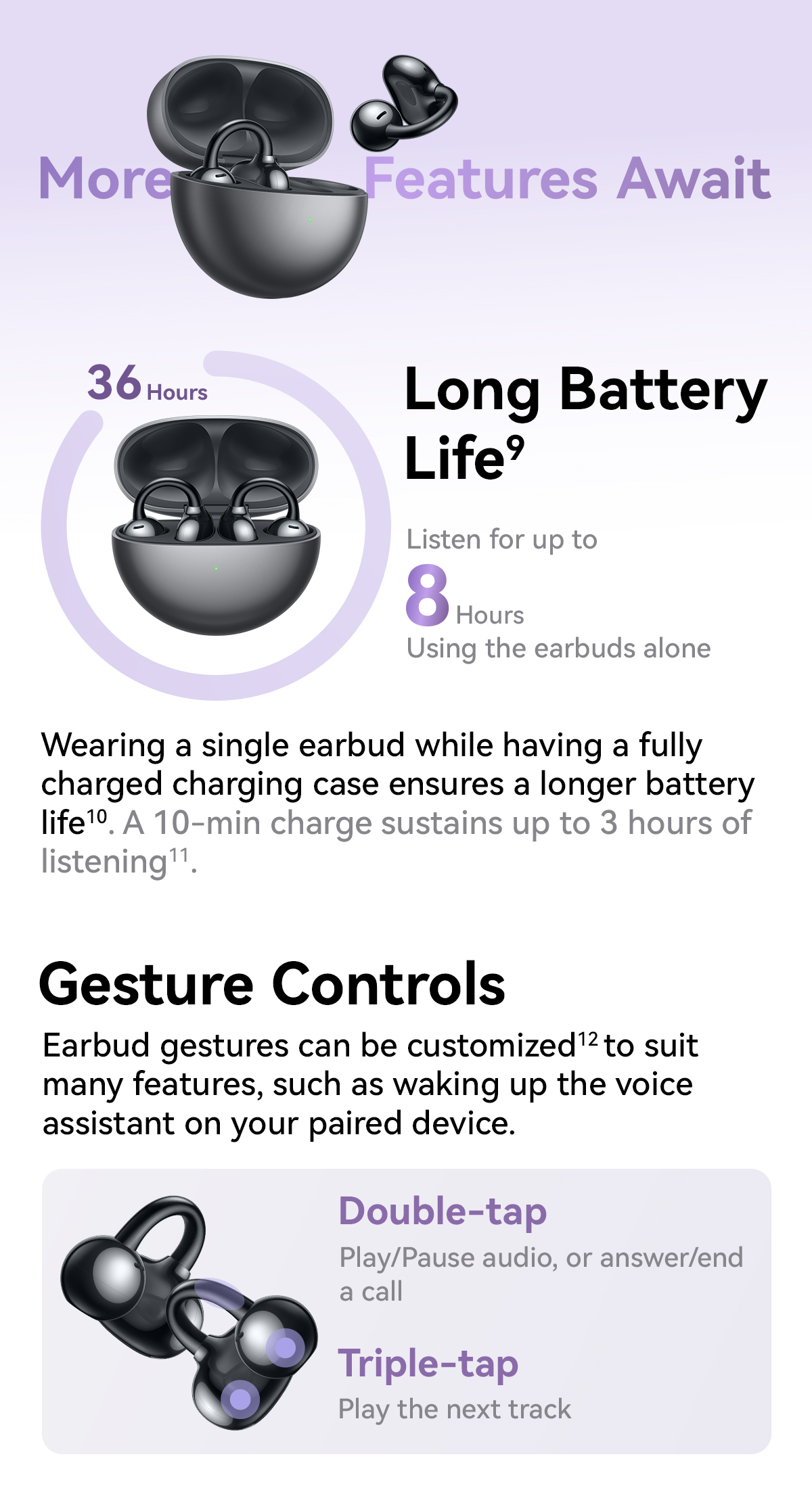 Buy HUAWEI FreeClip Open-Ear Wireless Earbuds - Black | Wireless