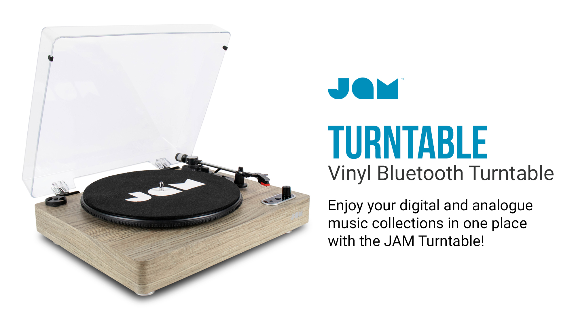 JAM Vinyl Bluetooth Turntable Record Player, Digitise Vinyl - Refurbished