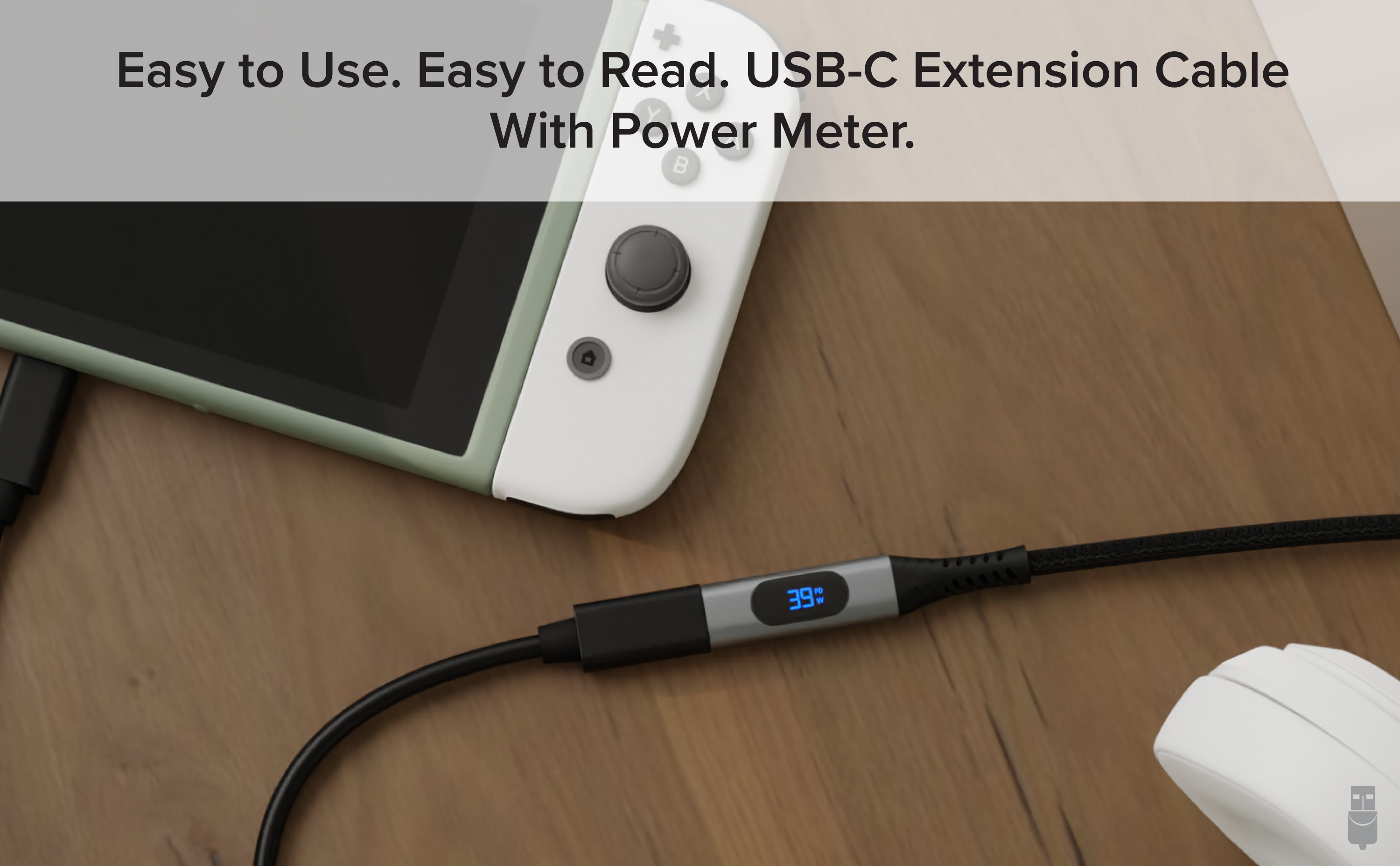 Plugable USB-C Extension Cable with Built-In Multimeter Tester, Fast ...