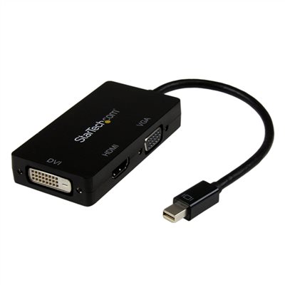 Connect a Mini DisplayPort-equipped PC or Mac® to an HDMI, VGA, or DVI Display