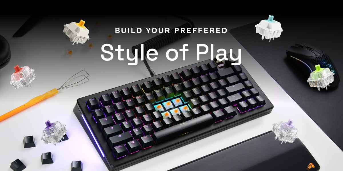 Glorious Silent Lubed Mechanical Keyboard 5 pin Hot Swappable