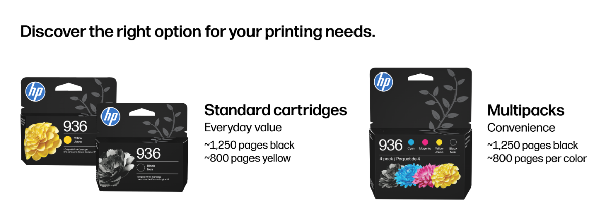 original hp 936 ink standard high-yield multipack cartridges savings