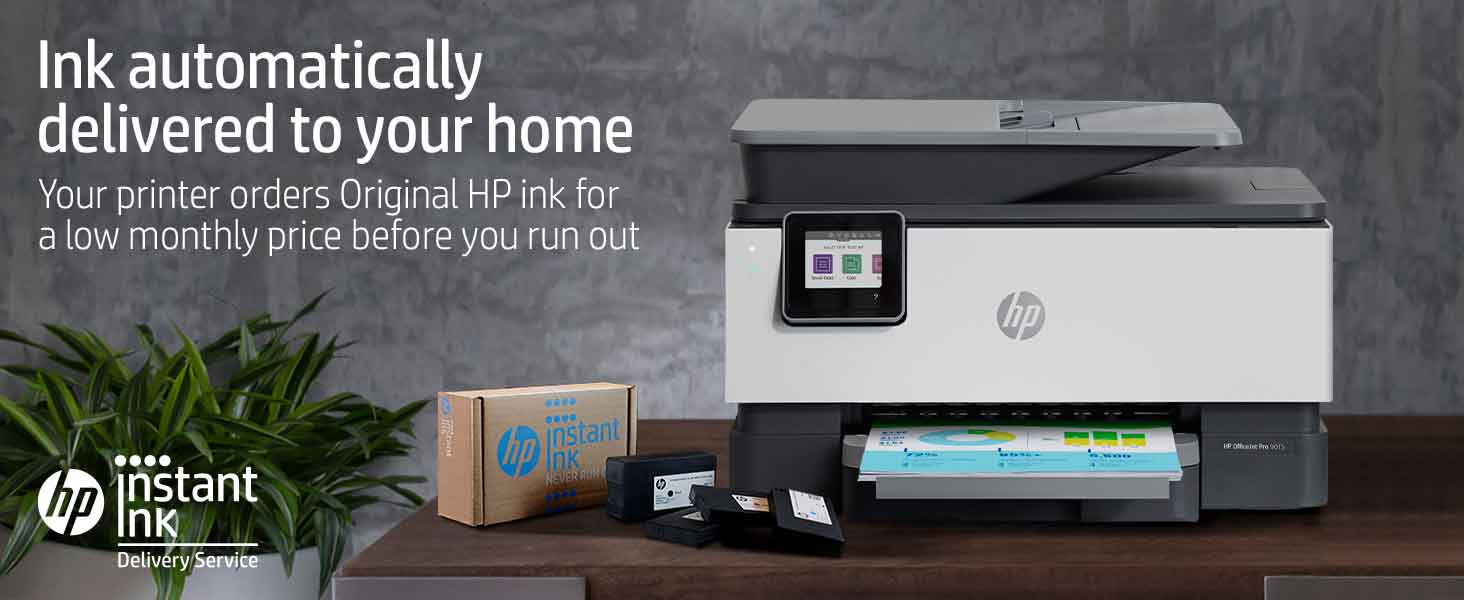 HP OfficeJet Pro 9015 All-in-One Wireless Printer w/ Smart Home Office  Productivity, Instant Ink, Works with Alexa 1KR42A Print, Scan, Copy, Fax,  Mobile Bundle with DGE USB Cable + Business Software 