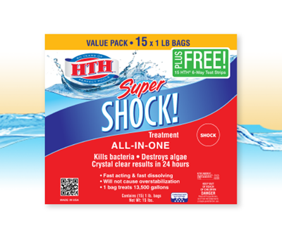 HTH Super Shock with 15 Test Strips, 15 pk./1 lbs. | BJ's Wholesale Club