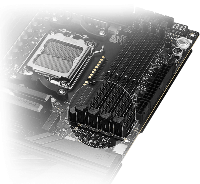 The ROG Crosshair X870E Dark Hero supports NitroPath DRAM Technology