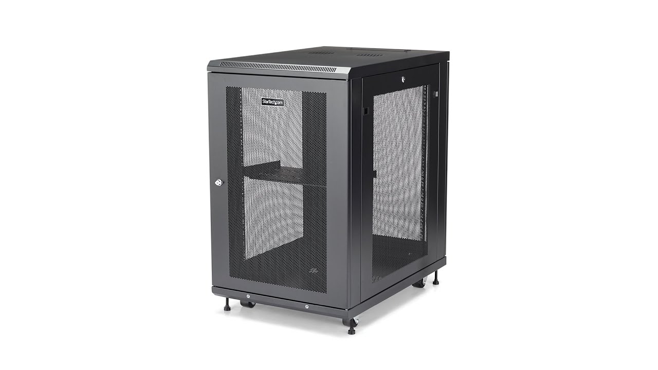 StarTech.com 4-Post 18U Server Rack Cabinet, Data / Network Rack ...