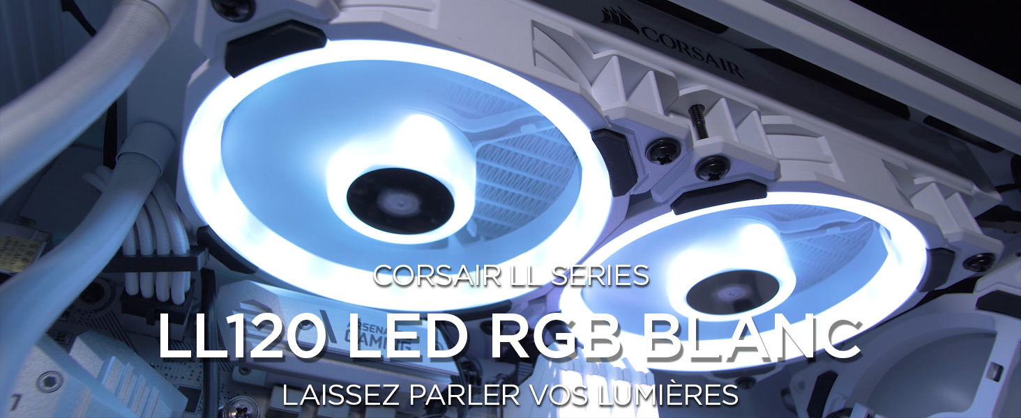 CORSAIR Ventilateur LL120 Pro LED RGB 120mm Blanc - (CO-9050091-WW