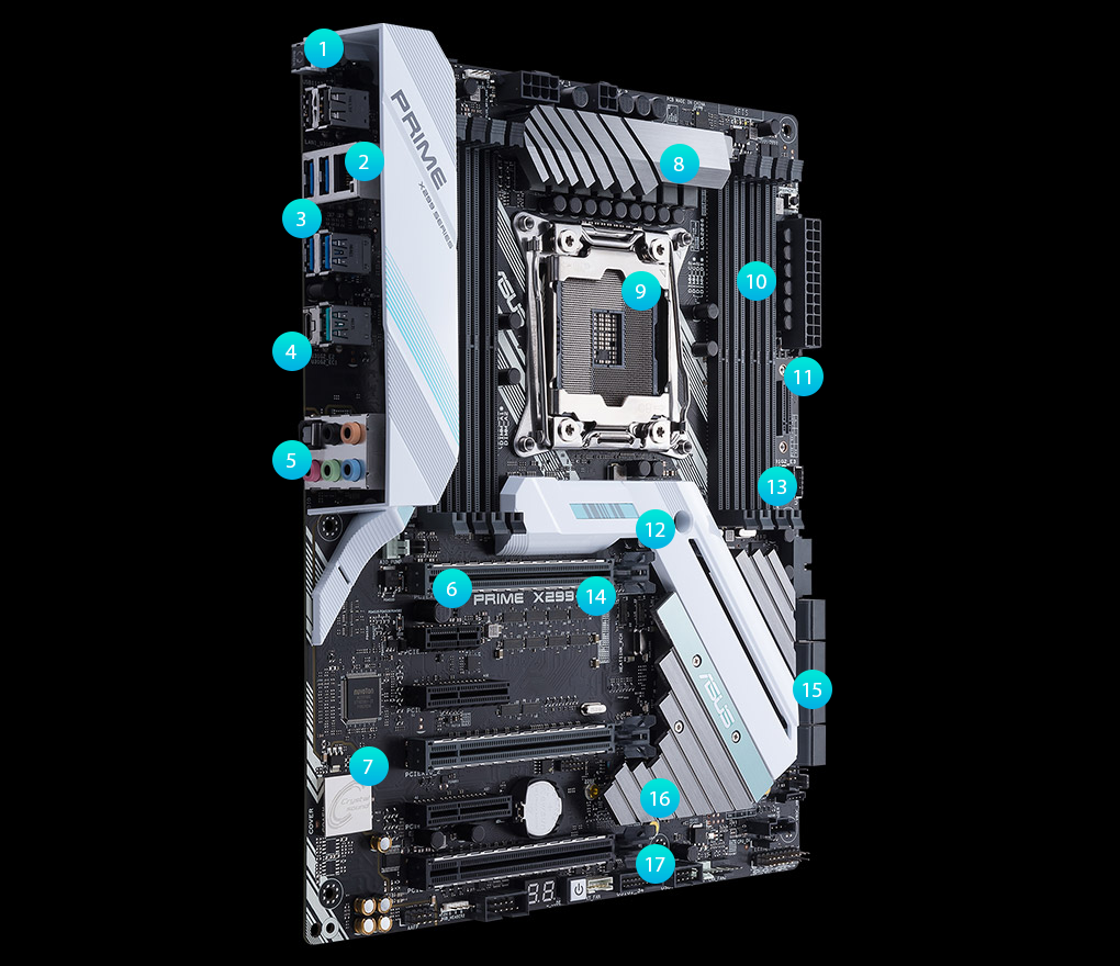 ASUS PRIME X299-A LGA2066 DDR4 M.2 USB 3.1 X299 ATX Motherboard