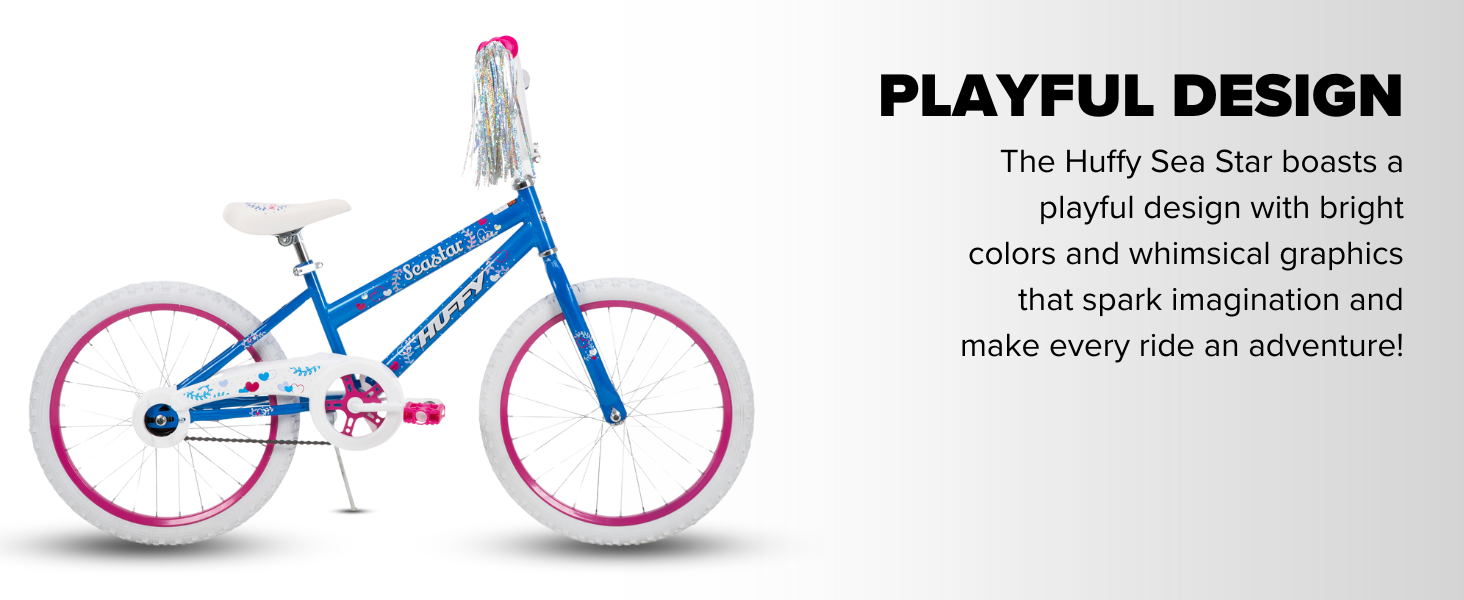 20in girl huffy sea star pink bike with helmet Magna Sweetheart 20 inch Children's Bike, Designed for growing skills Purple Huffy Girls Bike Huffy