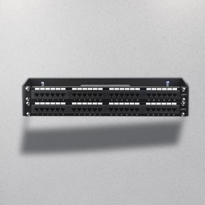 Wall mount a patch panel or network switch while providing hinged access to the back of the device(s)