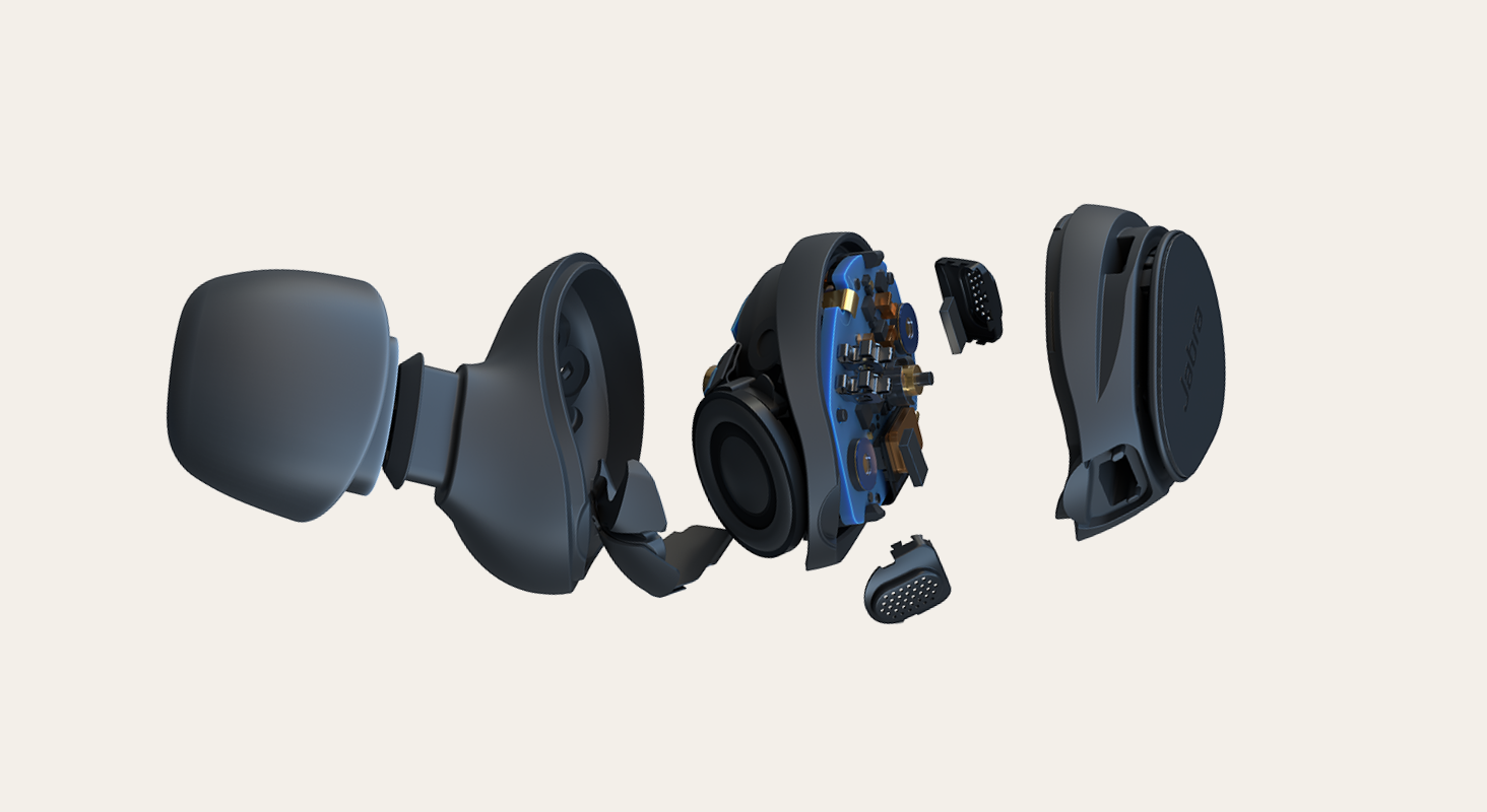 True Bluetooth 10 black - - - gloss in-ear canceling - | - noise mic Elite Jabra with USA earphones Dell active wireless