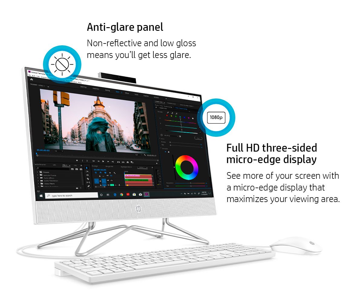 HP 22 All-in-One PC display features