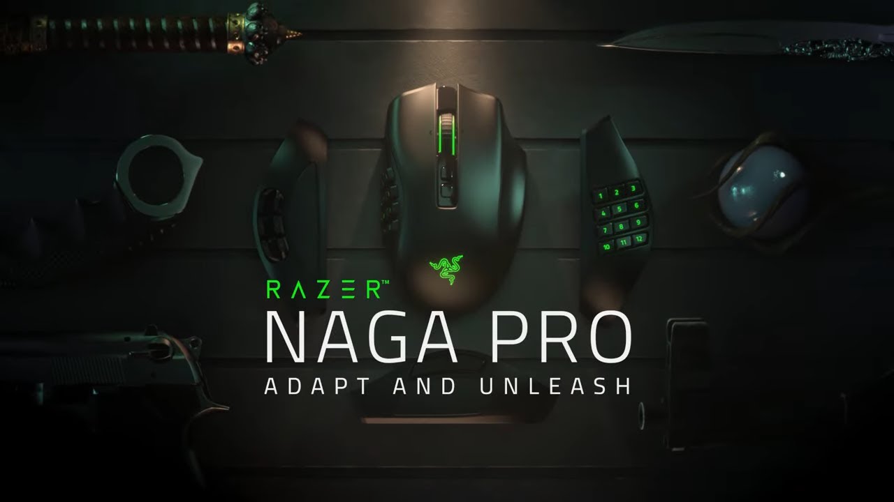 Razer Naga Pro Wireless Optical Gaming Mouse for PC, Interchangeable Side  Plates, Chroma RGB, Black