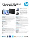 HP Spectre x360 16 inch 2-in-1 Laptop PC 16-f2023dx datasheet