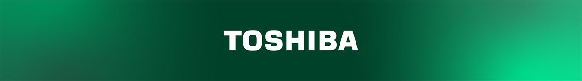Toshiba logo on green gradient