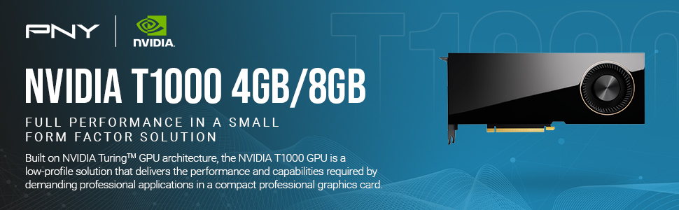 PNY Technologies NVIDIA RTX™ T1000 Graphics card - 8GB GDDR6 - PCIe® 3.0  x16 - Small Form Factor - 4 x mDP 1.4 - Retail Packaging | Dell USA