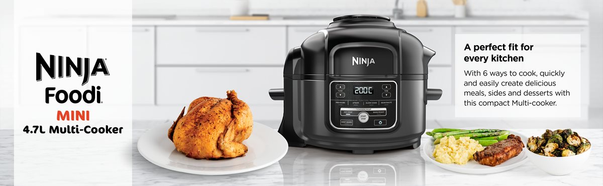 Ninja OP100UK Foodi MINI 6-in-1 Multi-Cooker - Black - Atlantic Electrics