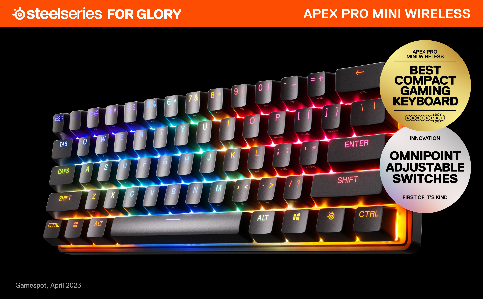 SteelSeries Apex Pro Mini Wireless Mechanical Gaming Keyboard - World's  Fastest Keyboard - Adjustable Actuation - Compact 60% Form Factor - RGB -  PBT Keycaps - Bluetooth 5.0 - 2.4GHz - USB-C 