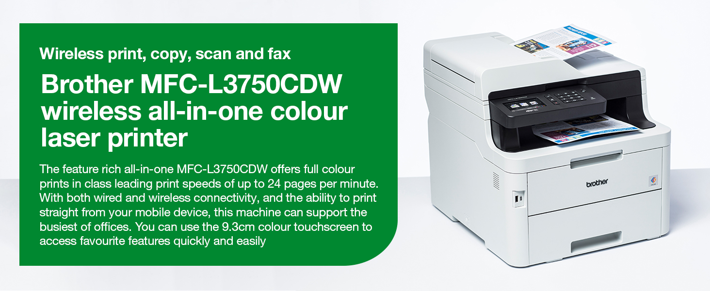 MFC-L3750CDW 4-in-1 wired and wireless colour LED laser printer