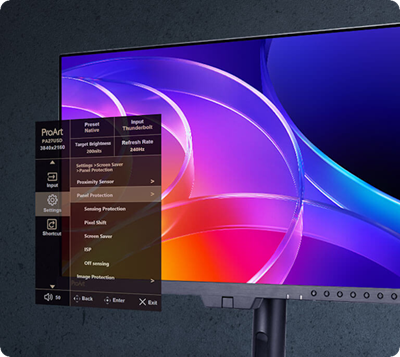 ASUS OLED Care provides advanced burn-in protection for your OLED display.