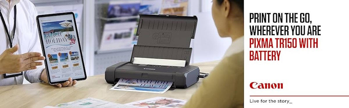 PRINT ON THE GO, WHEREVER YOU ARE. PIXMA TR150 WITH BATTERY