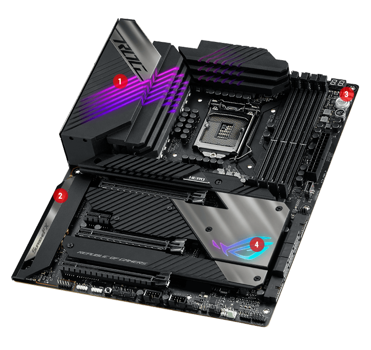 ASUS ROG Maximus XIII Hero (WiFi 6E) Z590 LGA 1200 (Intel 11th/10th Gen)  ATX Gaming Motherboard (PCIe 4.0, 14+2 Power Stages, DDR4 5333+, Dual 2.5Gb 