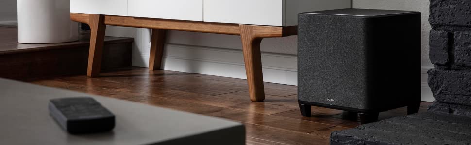 Denon - - HEOS with Home Wireless Black Subwoofer Built-in