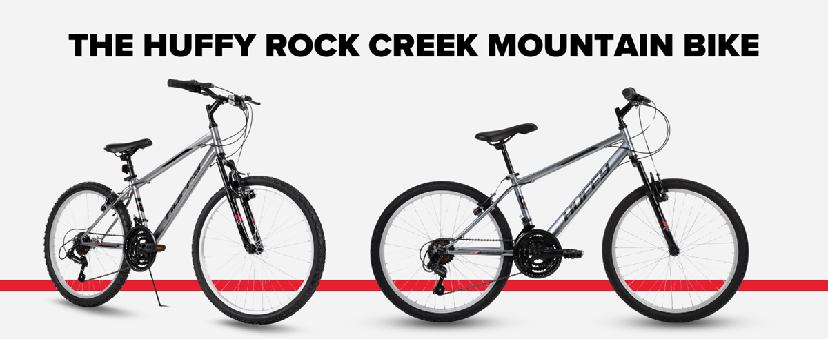 Side profile image of the Huffy Rock Creek showcasing the overall design and build of the bike