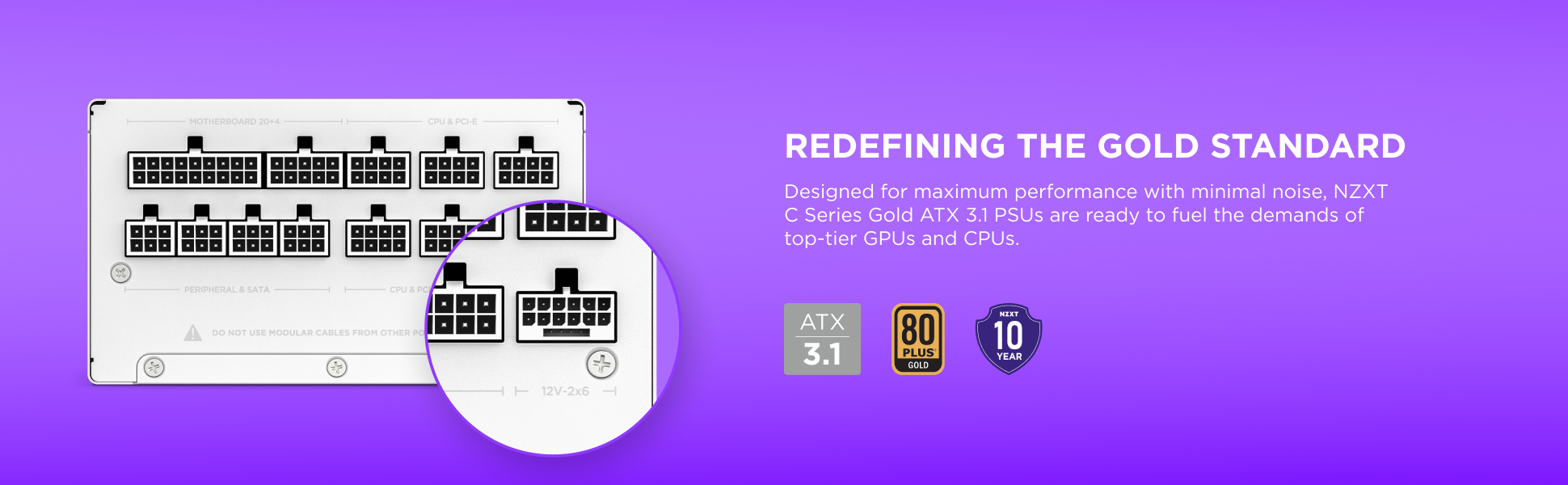 NZXT C1000 1000 Watt 80 Plus Gold ATX Fully Modular Power Supply