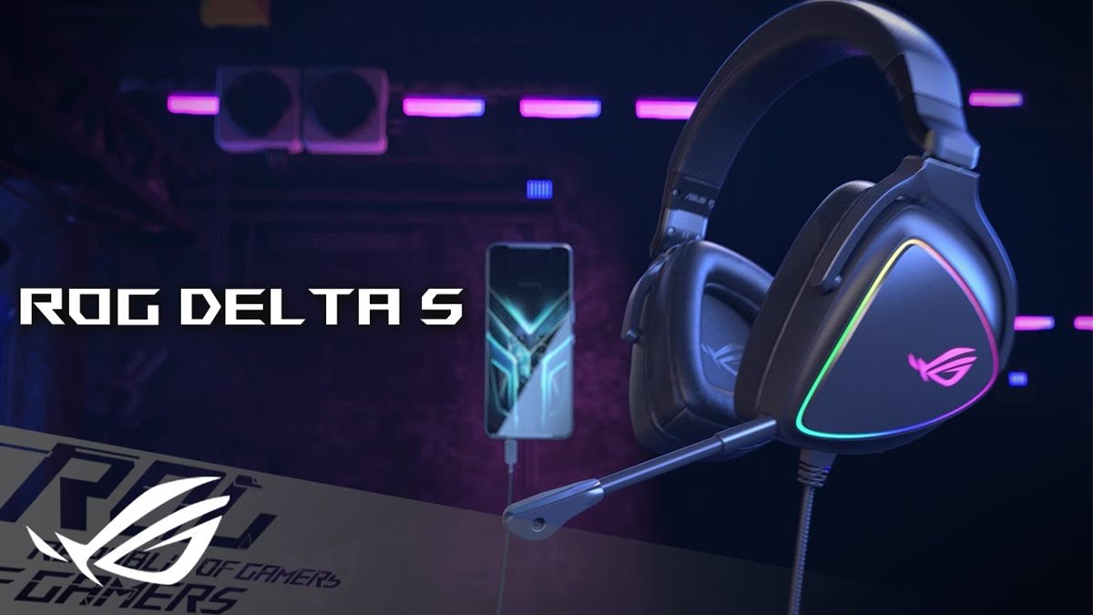 PC/ w/ ROG Delta Ai Headset ASUS Microphone, for USB-C, Headphones, S Mac/ - Center Noise-Canceling Micro Nintendo Over-Ear Powered Gaming