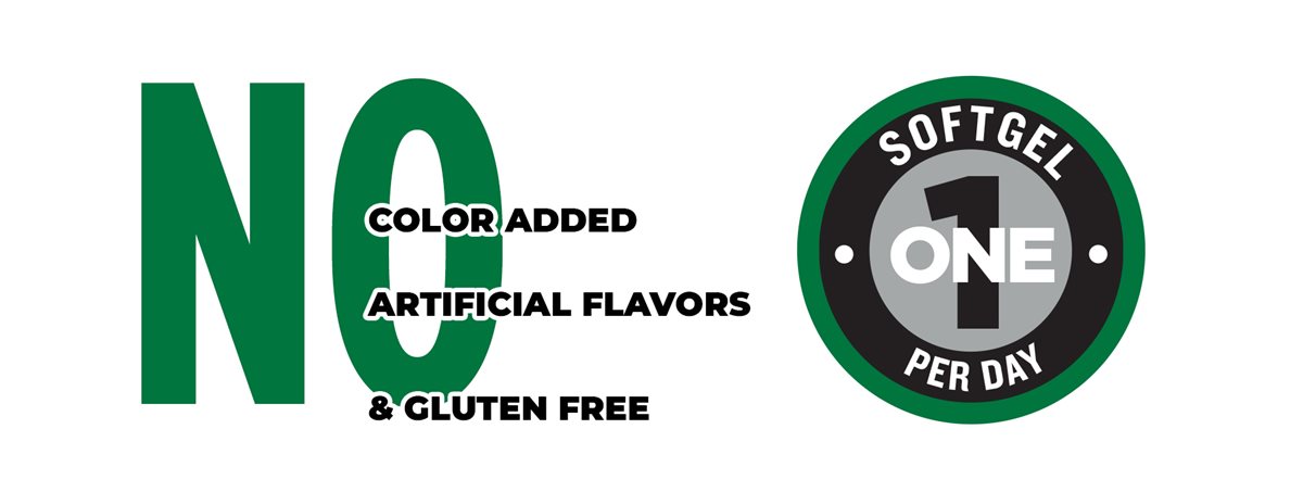 Được chiết xuất từ ​​các nguyên liệu chất lượng cao. Không thêm chất tạo màu, không hương liệu nhân tạo và không chứa gluten. Uống một viên nang mềm mỗi ngày.