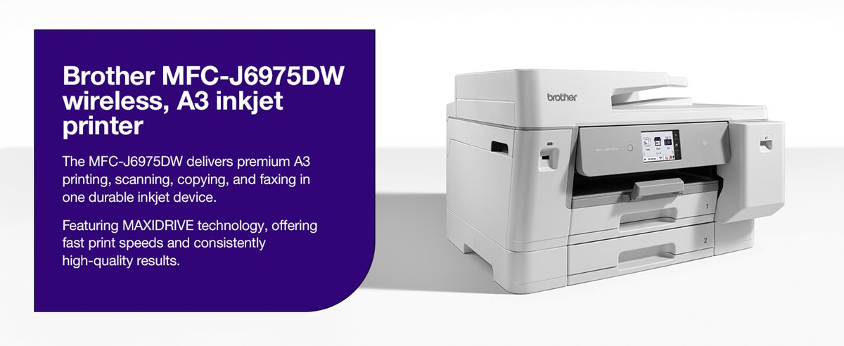 Brother MCF-J6975DW wireless, A3 inkjet printer header