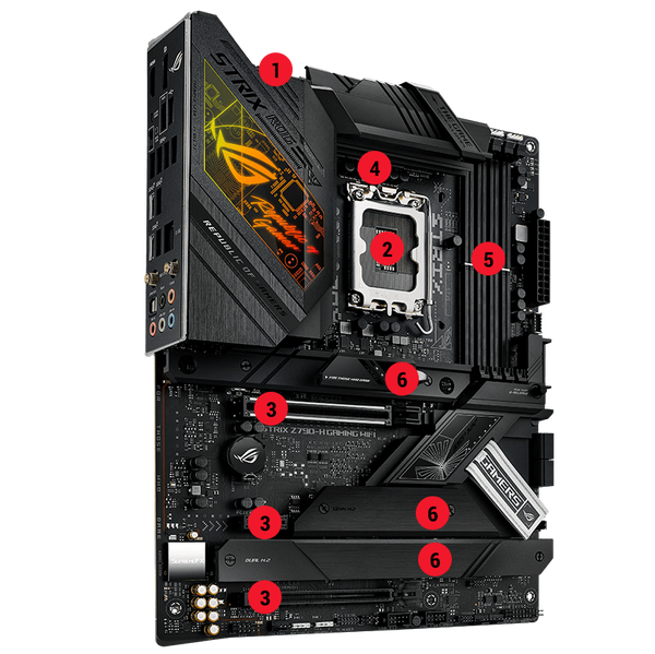 ASUS ROG STRIX Z790-H Gaming (WiFi 6E) LGA 1700(Intel14th &13th&12th Gen)  ATX gaming motherboard(DDR5 up to 7800 MT/s, PCIe 5.0 x16 SafeSlot with  Q-Release, 4xPCIe 4.0 M.2 slots,USB 3.2 Gen 2x2 Type-C -