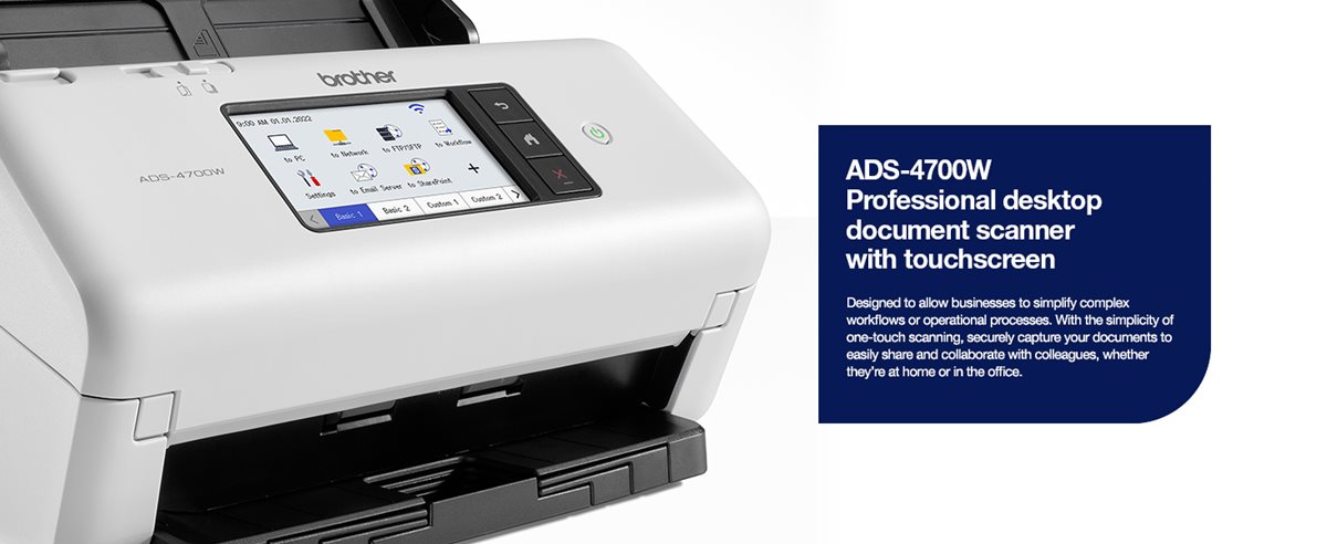 ADS-4700W Professional desktop document scanner with touchscreen