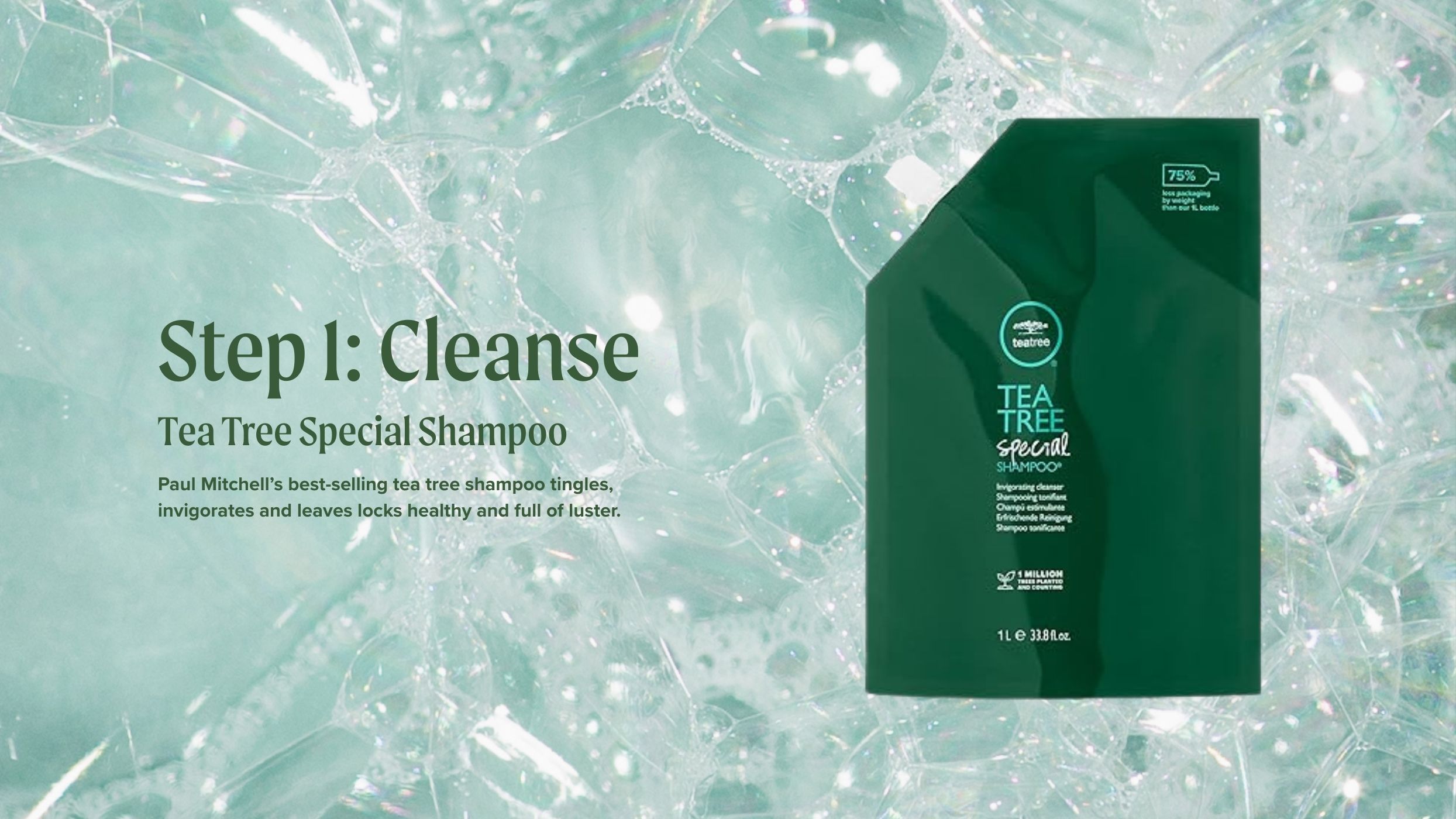 Paul Mitchell, Tea Tree Special Shampoo, 33.8 oz, Liter Pouch