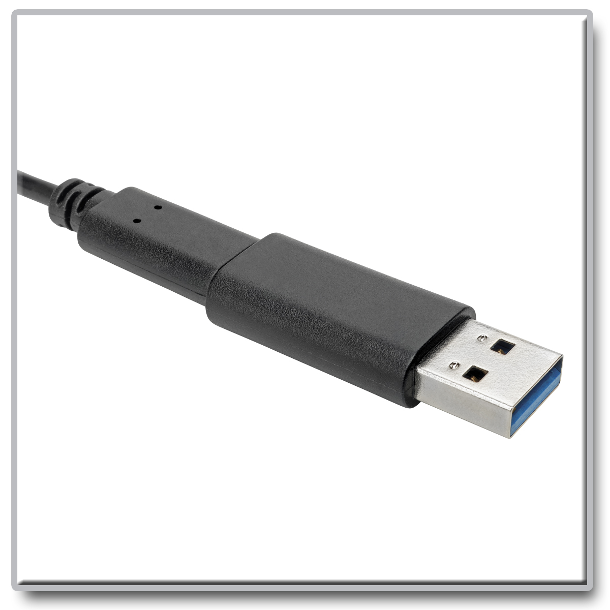 ADAPTATEUR USB-C / USB-A, USB 3.0, M / F, METAL, NOIR