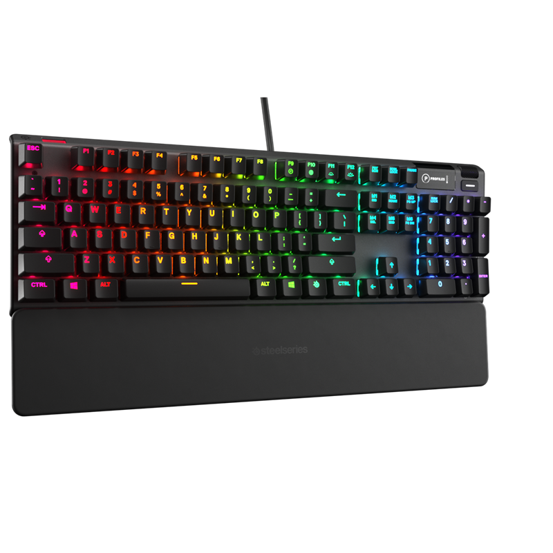 SteelSeries Apex 5 Gaming US Keyboard Back RGB Mechanical Lenovo Hybrid Black Lighting Switch Wired | Blue with 